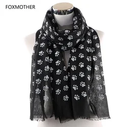 Foxmom – écharpes en forme de pattes de chien, nouvelle mode, couleur noir marine, châles enveloppés, amoureux des animaux de compagnie, cadeaux pour maman