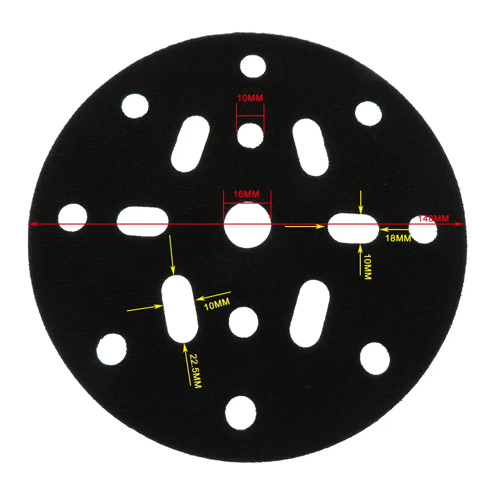 Interface Pad Protection Disc, Acessórios para Ferramentas Elétricas para Polimento e Moagem de Lixadeira, Gancho e Loop, 8 + 6, 8 + 1 Buracos, 6 ", 150mm, 2 Pcs