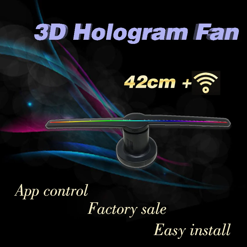 

42cm 3D hologram display hologram fan wifi app control 3D led fan holographic advertising display hologram effect advertising