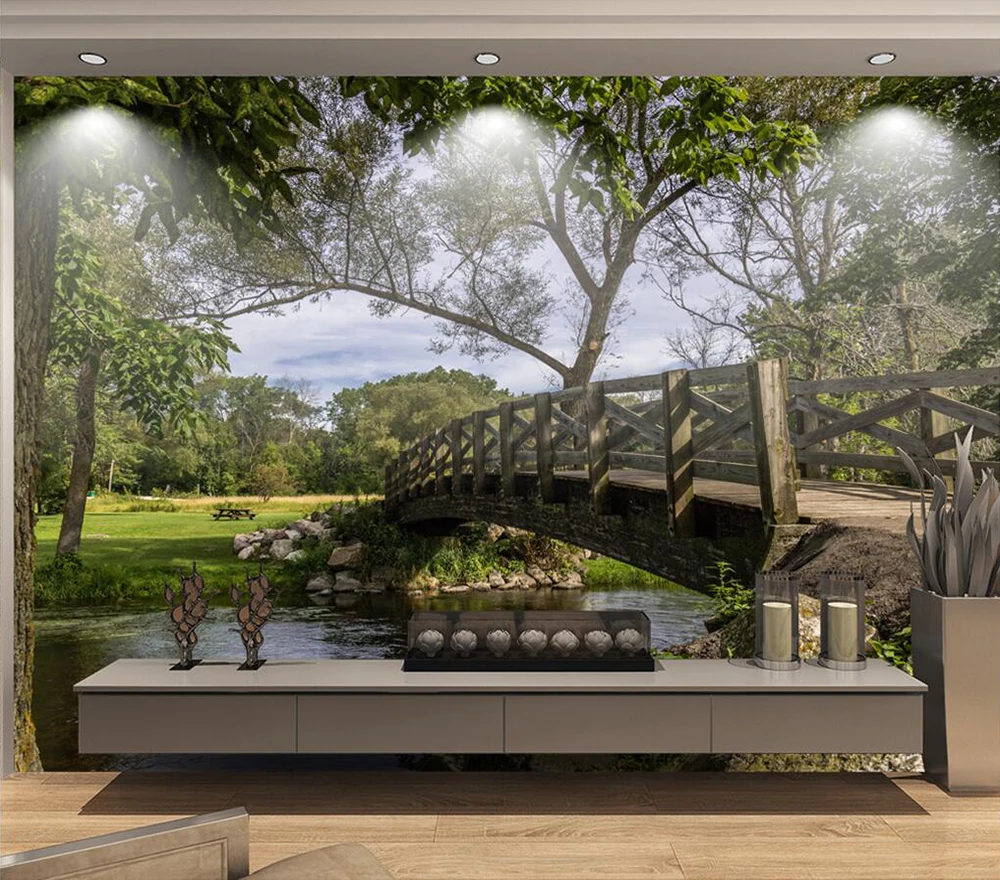 Custom wallpaper Park scenery background wall