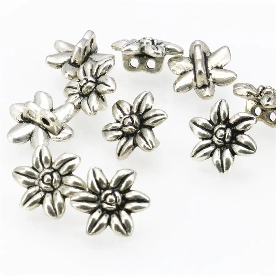 5PCS Hot Sale Metal Gifts Crafts Flower Lucky DIY Loose Finding Accessories Alloy Jewelry Making Design Carved 12mm Women Girls