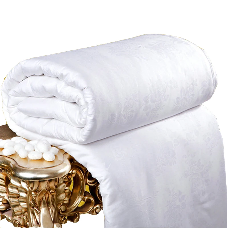 뽕나무 실크 이불 100%, 리얼 실크 싱글 더블 침대, 성인 트윈 풀 퀸, 킹 사이즈, 자카드 담요 이불 