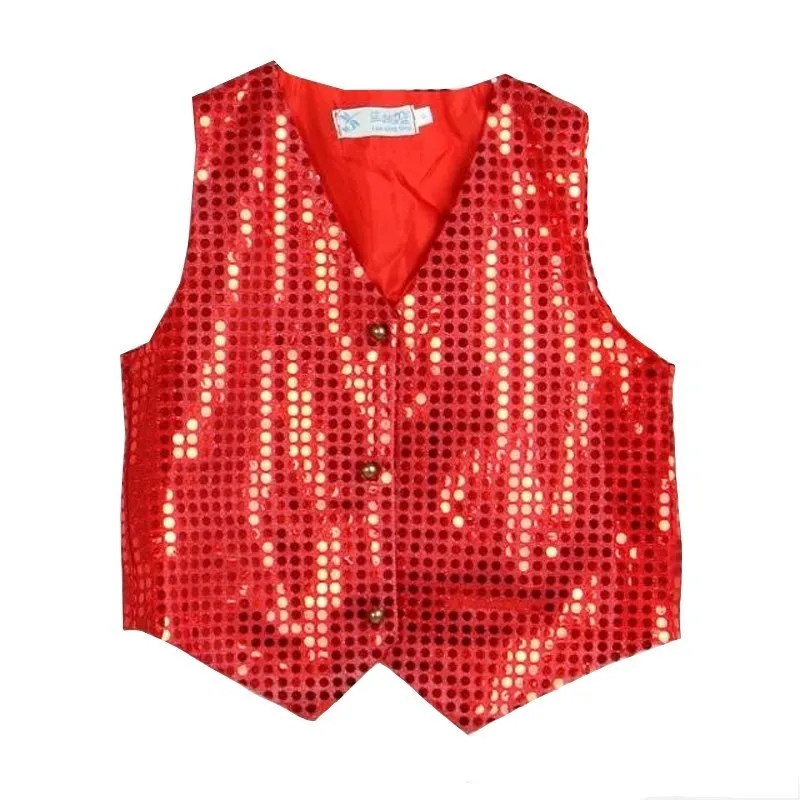 Songyuexia Children Shining Clothes Boys Choir Students Performance Costumes Kids Hip-hop Jazz Dance Sequined Vest Stage Dance