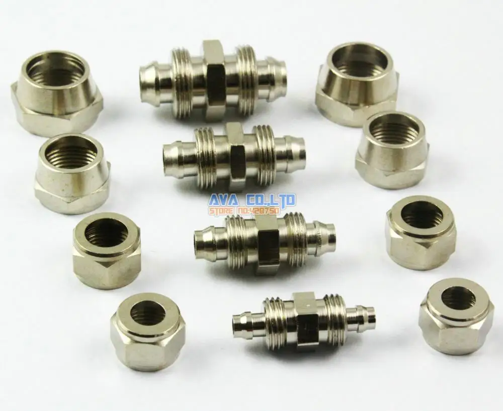 

10 Pieces 10mm Brass Straight Pneumatic Pipe Hose Quick Coupler Connector Coupling Fitting