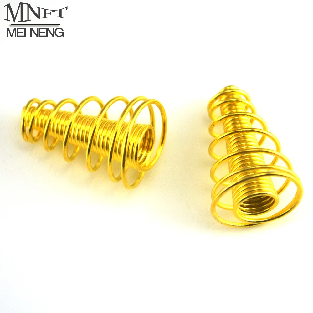 MNFT 20Pcs Golden Anti Hanging Bottom Spiral Explosion String Hooks Jig Accessories Carp fishing Telescopic Spring Supplies