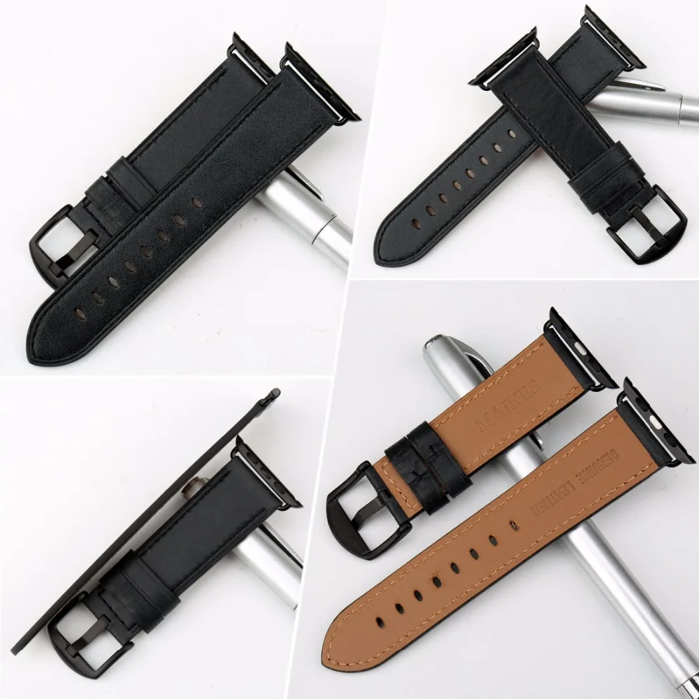 Top Quality Leather Strap For Apple Watch Band 45mm 41mm 44mm 40mm 42mm 38mm Series 7 6 SE 5 4 3 iWatch Watchband