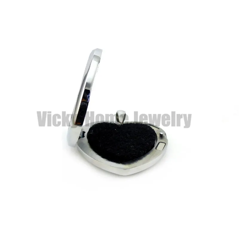 Peach Heart Shape Steel Cloud (30mm) Aromatherapy / Essential Oils Perfume Diffuser Locket Necklace view 5
