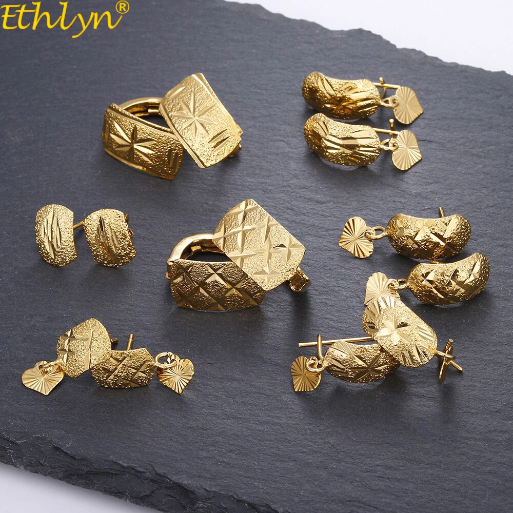 Ethlyn Ethiopian Gold Color Cute Clip Earrings for Girls/Women Jewelry Gifts E55