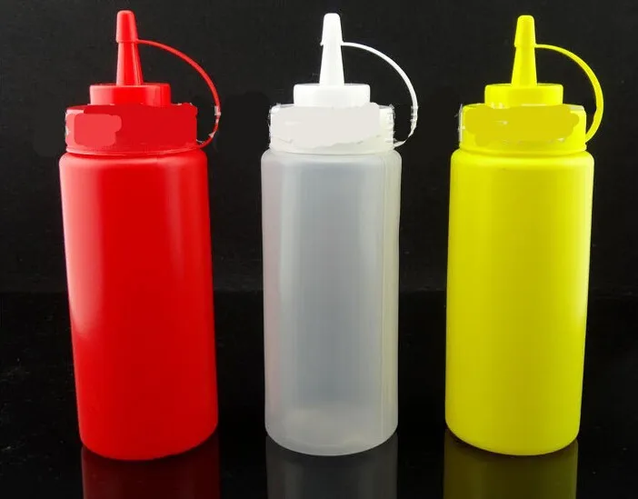 

Free shipping 240ml plastic sauce bottle mouth squeeze sauce pot squeeze bottle chocolate sauce bottle tomato salad jam bottle