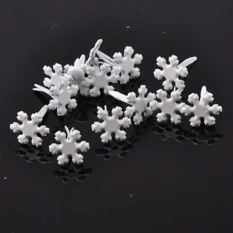 50pcs 12x14mm Mixed Sonwflake Metal Brad Studs Spikes Scrapbooking Embellishment Fastener Brads For Shoes Decoration CP1568