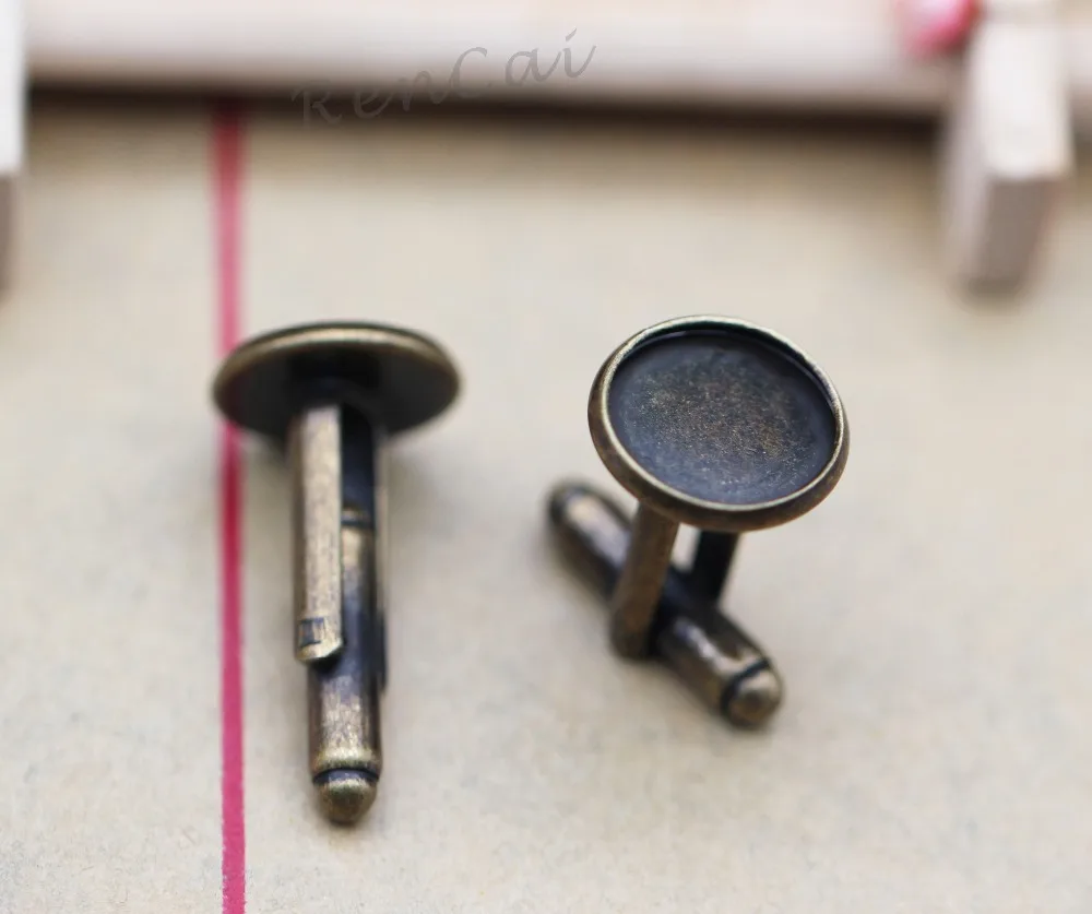 12/14/16/18mm Round Cabochon Cufflink Base Blank Settings Multi-colors French Cuff Links Tray For DIY Men Wedding Clothes Making