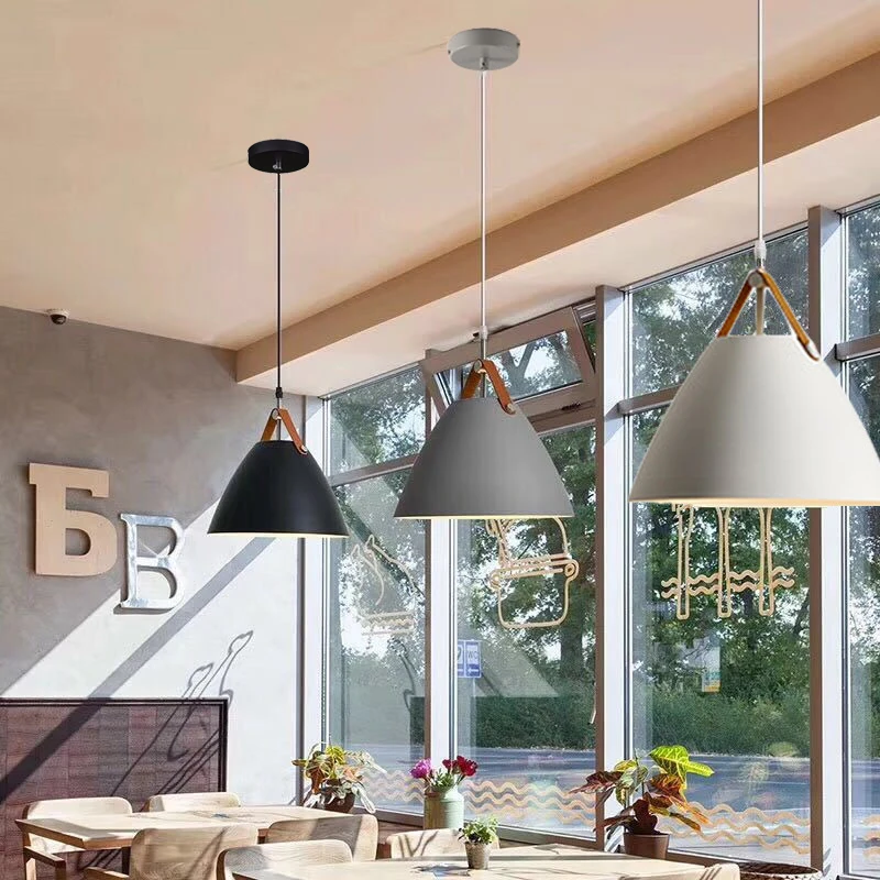 Black Pendant Lights Kitchen Island Light Bar White Modern Pendant Lighting Study Bedroom Gray Pendant Ceiling Lamp Include Bulb