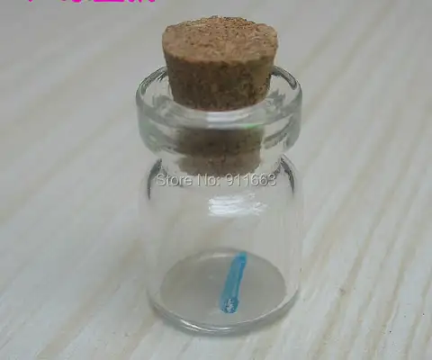 (100 대/몫) 1ml,13mm 오프닝, 13mm 코르크 마개가 있는 투명 유리 병, 유리 병