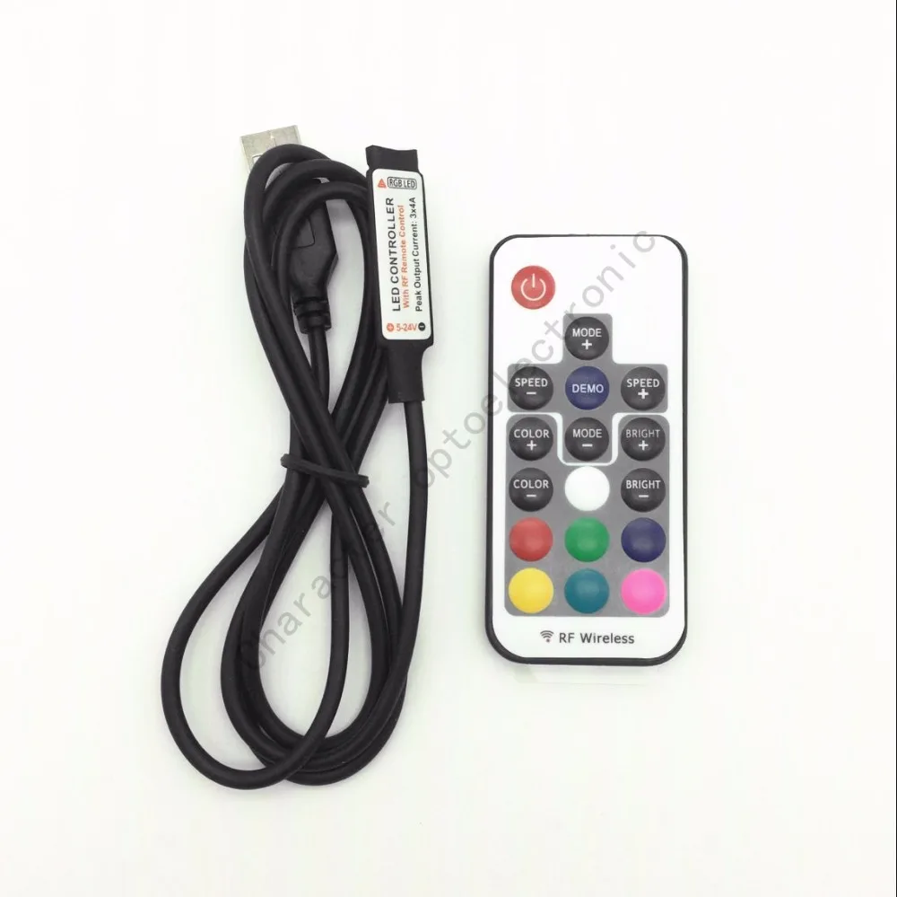 USB Controller DC 5~24V 6A RF Wireless Remote control Dimmer mini 3keys 17/24/44keys For 5050/2835/3528 RGB Led Strips lights