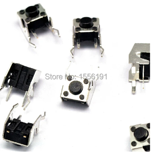 100pcs 6*6*5mm 2pin The horizontal Tactile Push Button Switch With stents Induction cooker Switch Key switch