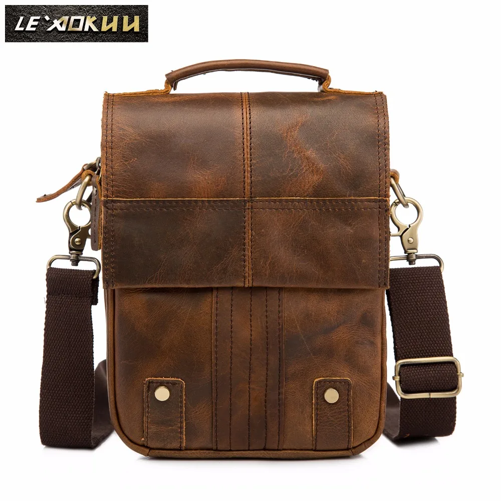 Quality Leather Male Casual Design Shoulder Messenger bag Cowhide Fashion Cross-body Bag 8\