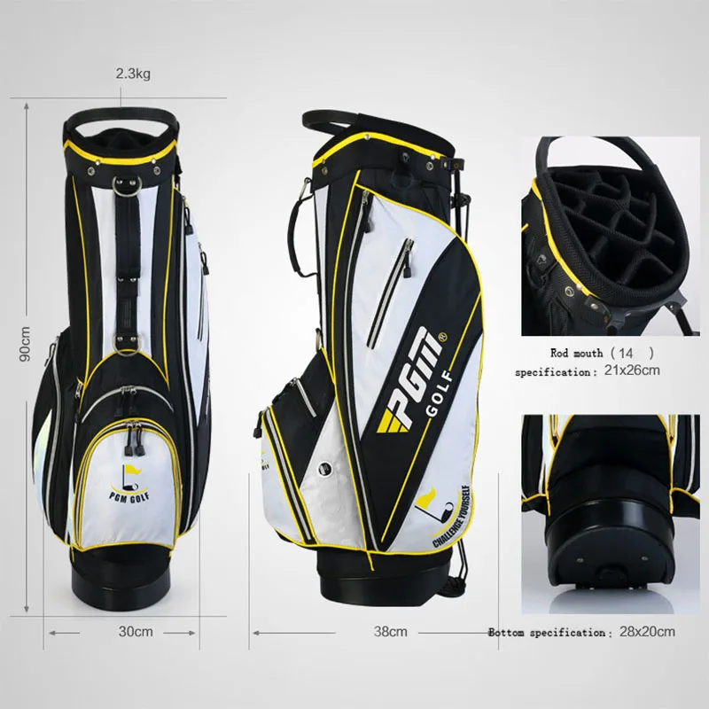 Ultra Light! PGM Golf Bag Waterproof Men Women Caddy Golf Cart Tripod Rack Stuff Golf Bag Women Bracket Gun Stand Bag 14 Sockets