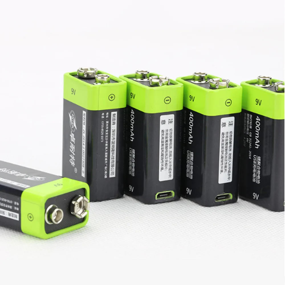 ZNTER 2PCS S19 9V 600mAh USB rechargeable lithium battery for camera instrumentation 6F22 rechargeable lithium battery