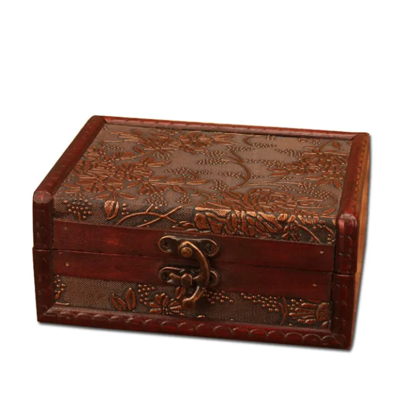 Wooden Vintage European Jewelry Box Wooden Vintage Box Props Storage And Storage Crafts Home Decoration Gift
