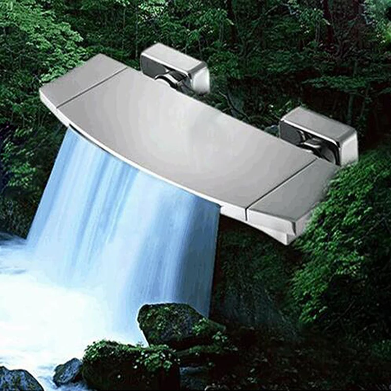 Imagem -04 - Torneira Cascata para Banheira Chuveirinho tipo Cascata Novo Estilo em Branco Preto Ouro com Misturador e Controle Duplo de Latão