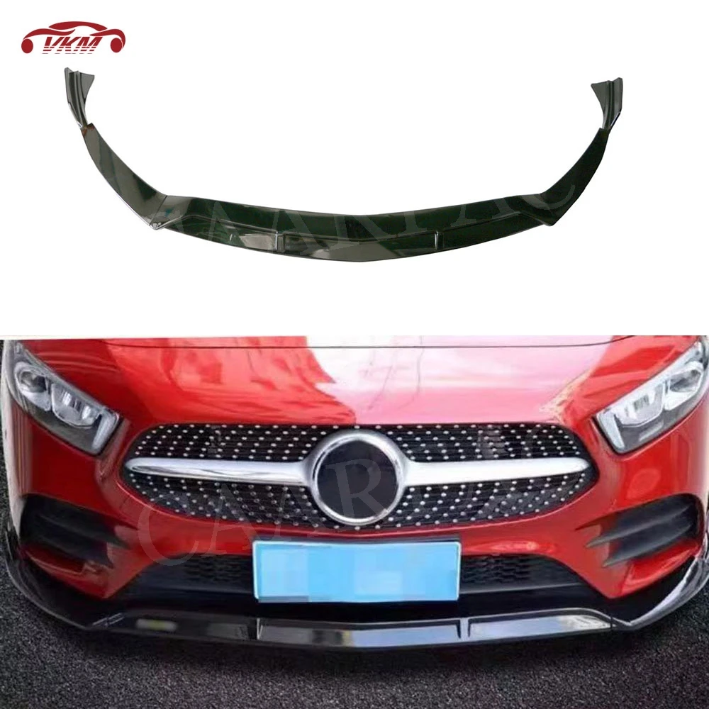 

A Class ABS Black Front Lip Spoiler for Mercedes Benz W176 A200 Sport 2019 3 PCS/Set Head Bumper Chin Shovel Protector