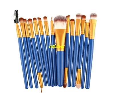 50 sets/partij Snelle verzending 15 stks/sets Up Kwasten Make Up Brush Set Gereedschap Kit Professionele Cosmetica 18 kleuren