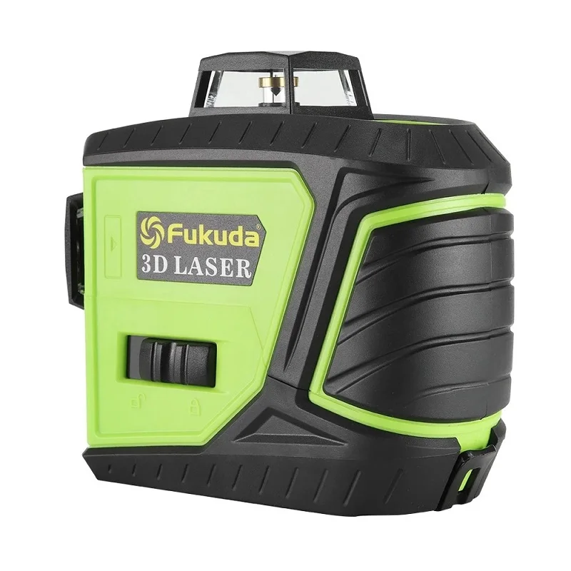 Fukuda 12 linhas de nível laser feixe verde 3d nível laser vertical horizontal auto-nivelamento cruz laser nivel nível