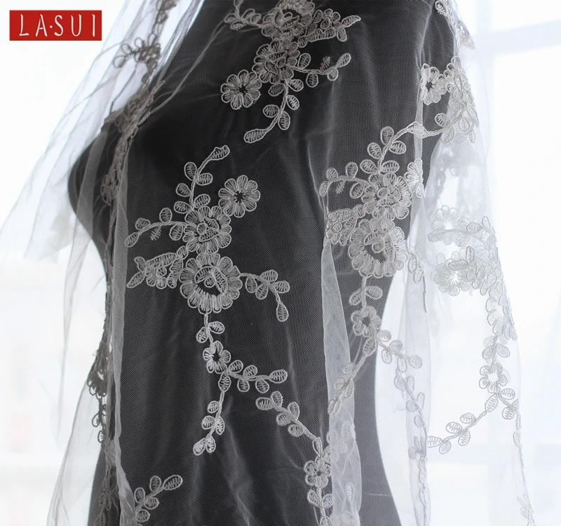 LASUI 2017 off whiteCar Bone embroidery Lace Fabric Wedding Handmade DIY Material Clothing Accessories  bridesmaid dresses X0223