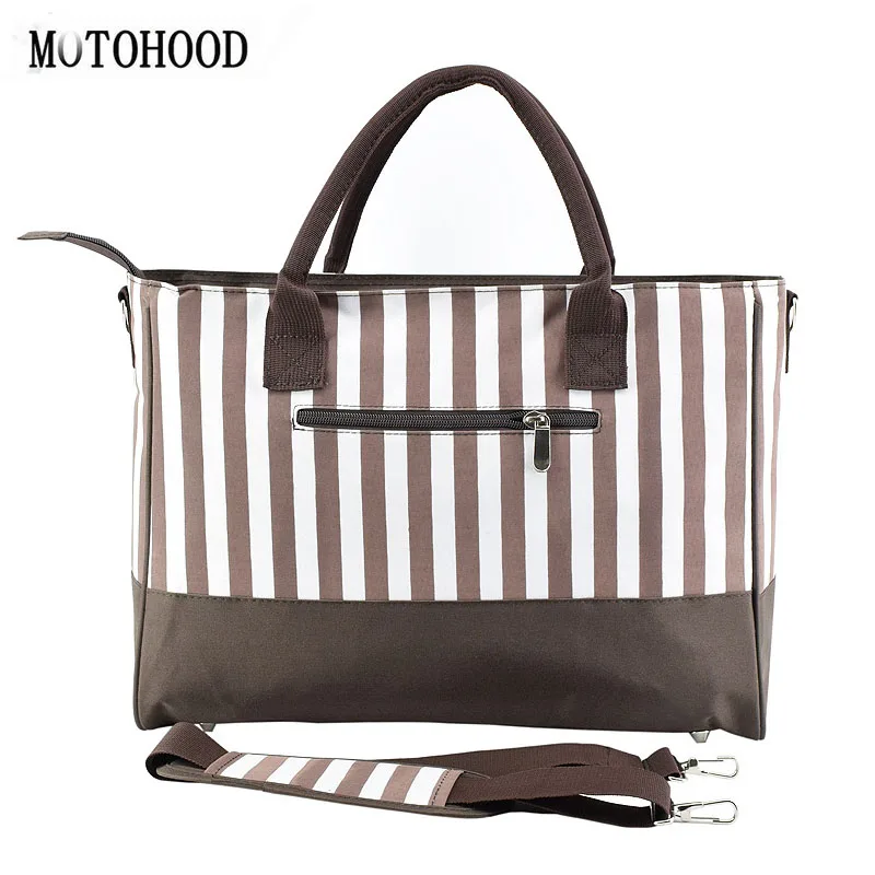 

MOTOHOOD 41*15*30cm Striped Mummy Baby Diaper Bags Stroller Handbags For Moms Maternity Changing Nappy Bag Organizer