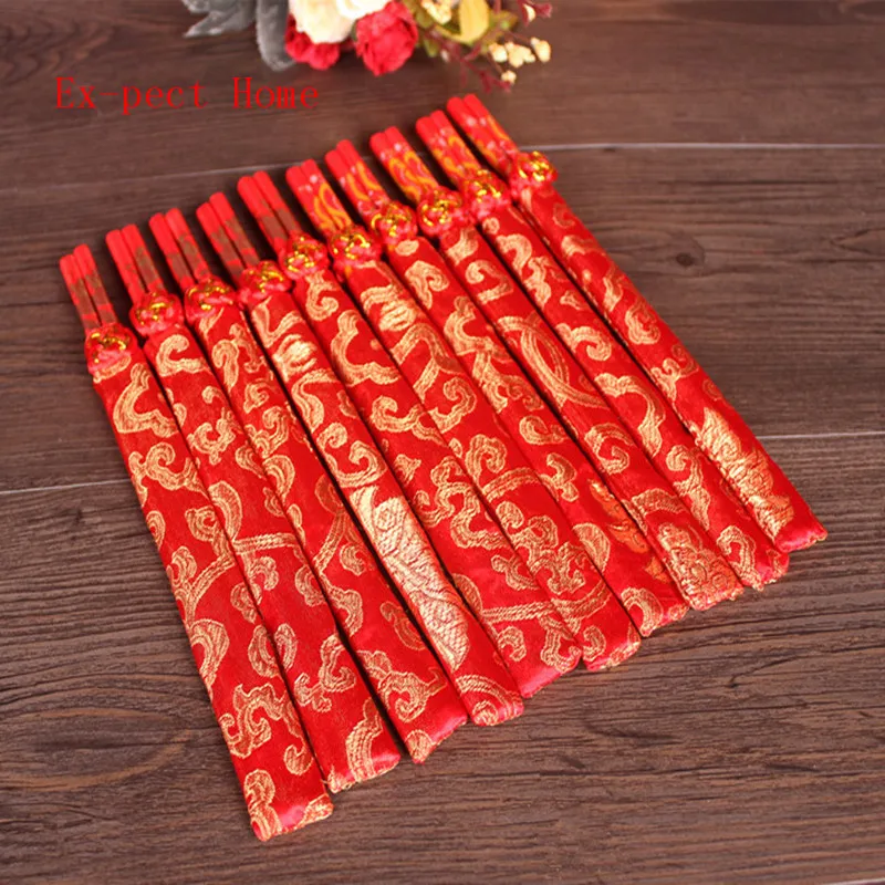 

800 pair Wood Chinese chopsticks With Gift bag printing both the Double Happiness and Dragon Wedding chopsticks favor