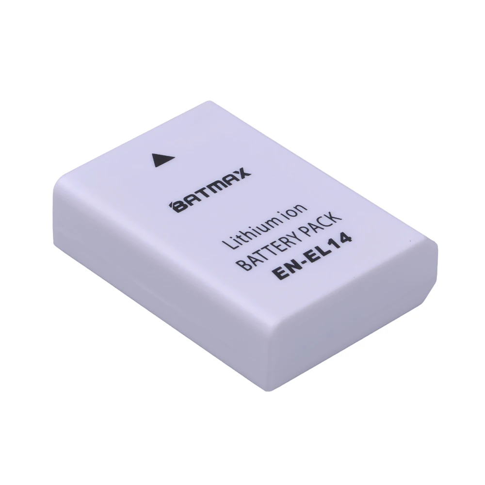 Batmax-Batería de cámara blanca EN-EL14a, Cargador USB Dual LED para Nikon D300, D5600, D5300, D5200, D5100, D3300, D3200, D3100, 3 uds.