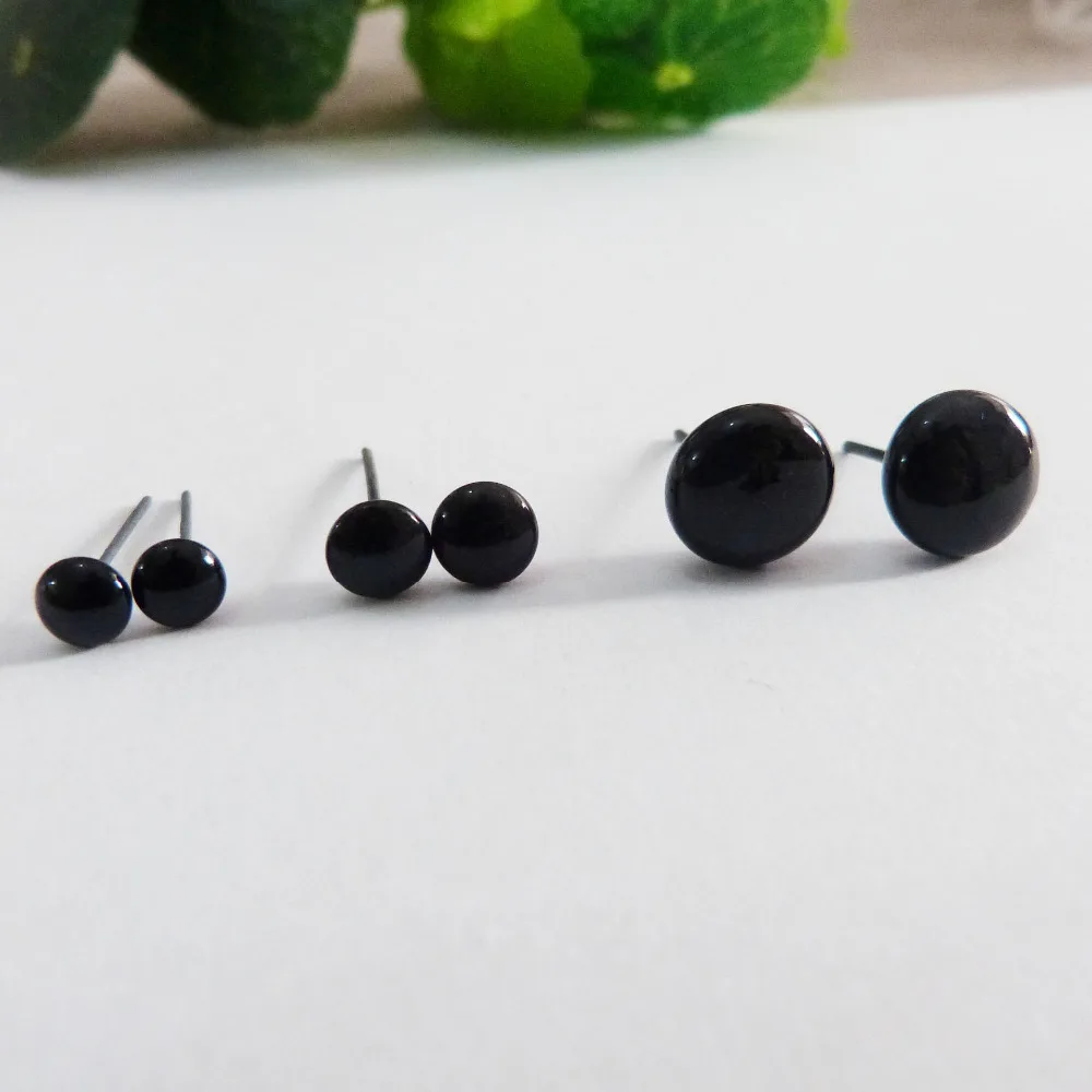 

50pcs/lot new arrvial 3/4/5/6/7/8/9/10/11/12mm black glass toy eyes with pin for diy handcraft maerials--size option