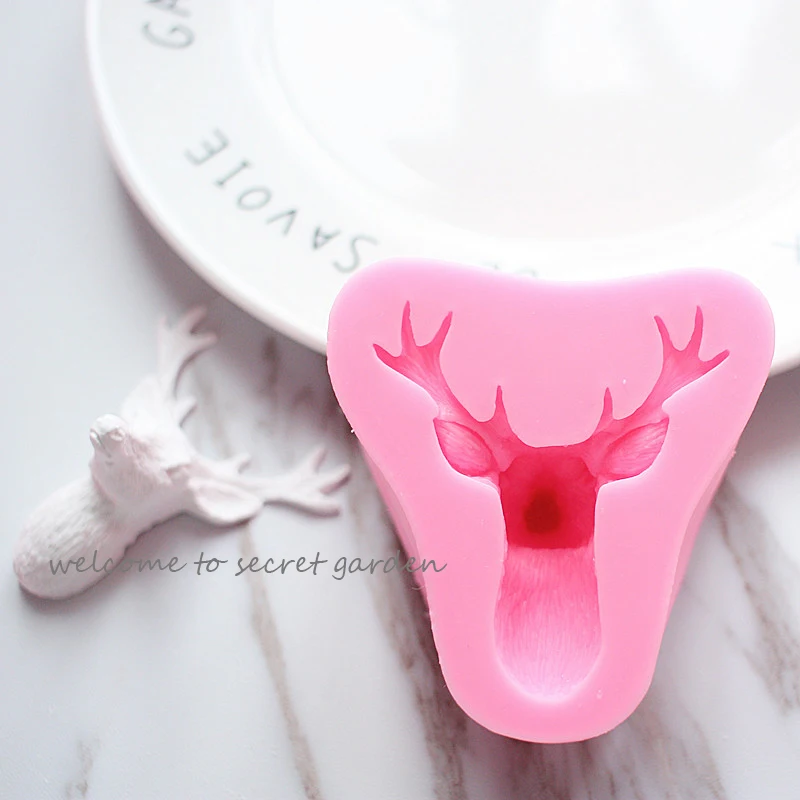 Silicone Fondant Molds Deer Aroma Gypsum Mold Aromatherapy Wax Film Mould DIY Handmade Silicone Forms Car Pendant Moulds Korea