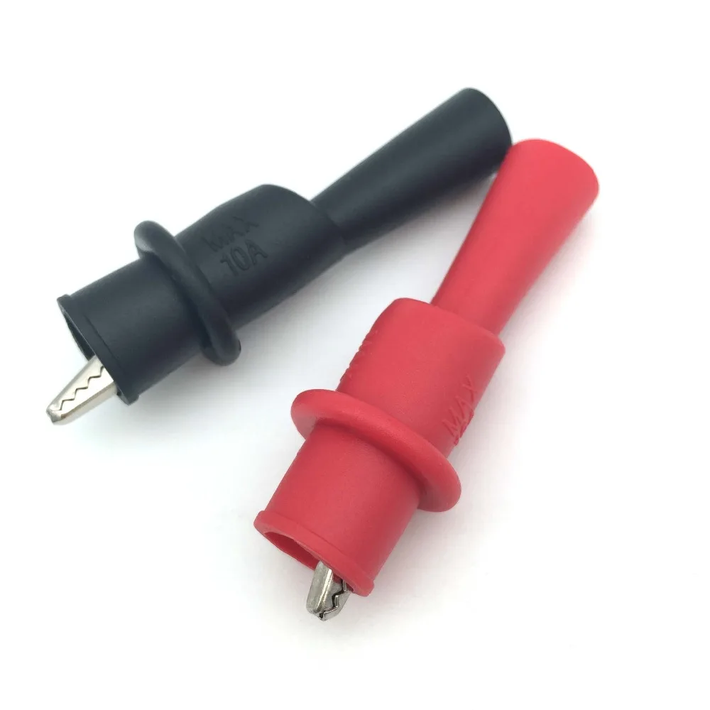 2Pcs Insulated MultiMeter Test Leads Alligator Clips Crocodile Clamp MultiMeter Test Probe for Insulated Test Leads