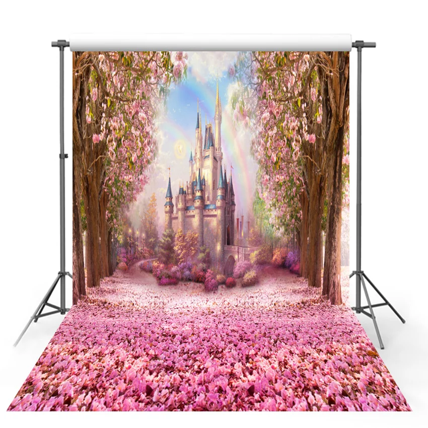 Fairy Tale Vinyl Photography Background Flower castle newborn children birthday party Backdrops for Photo Studio S-2711-S