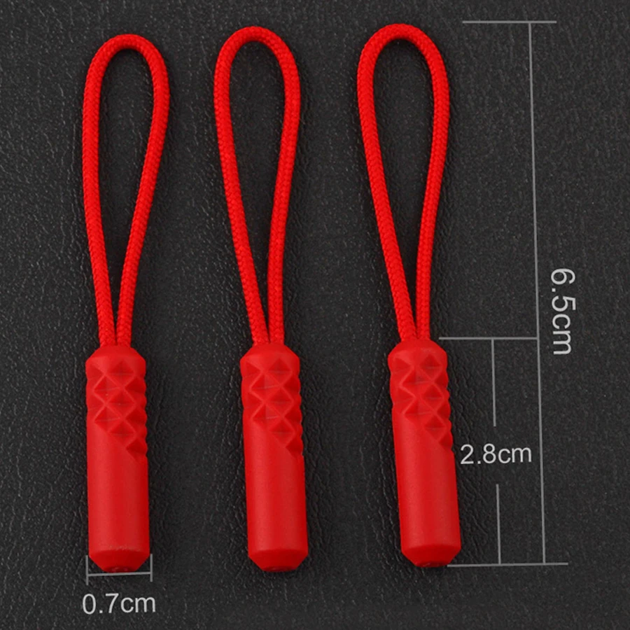 10Pcs Zipper Pull Puller End Fit Zipper Rope Buckle Travel Bag Suitcase Clothes Tent Backpack Accessorie