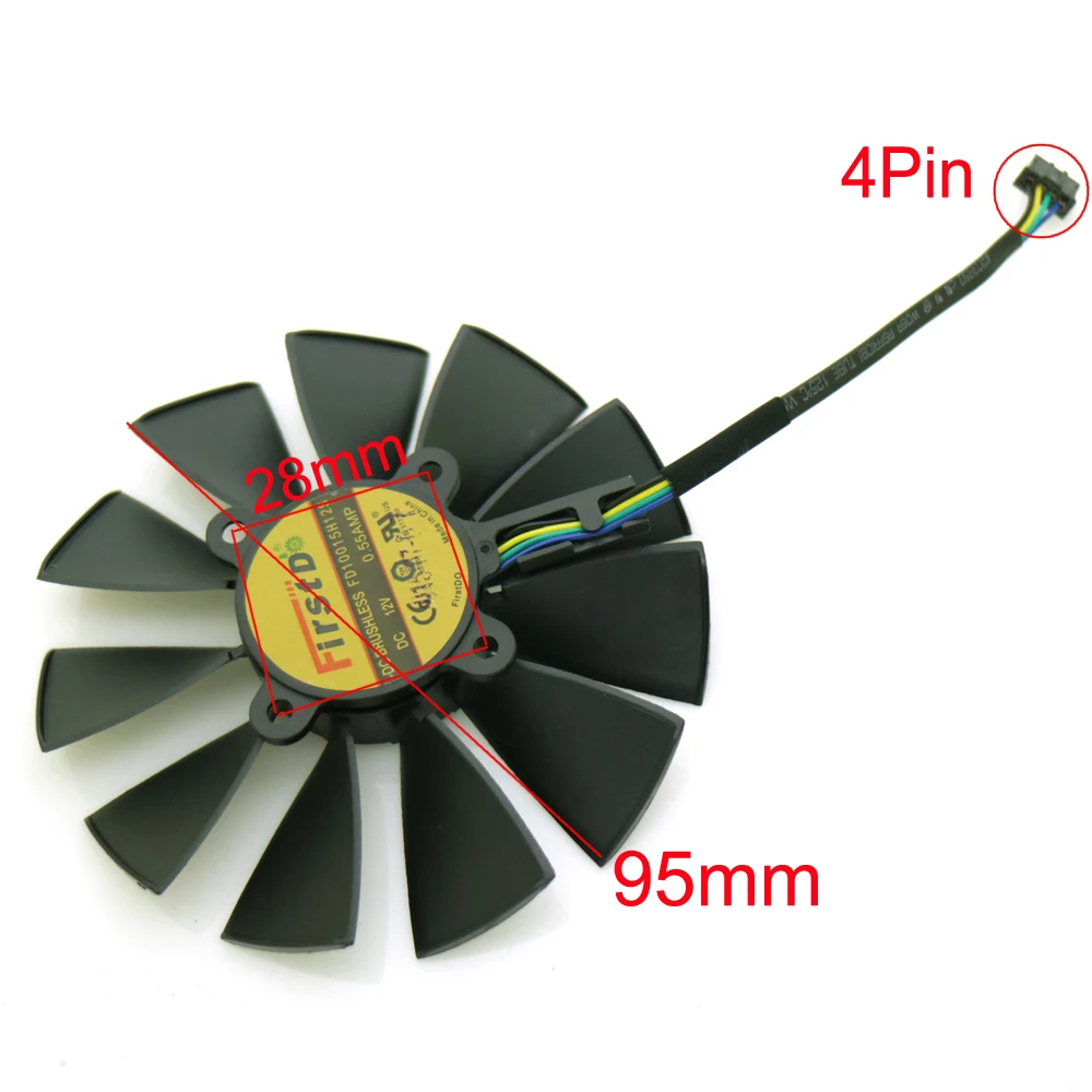 FD10015H12S FD9015U12S 12V 0.55A 95mm For ASUS GTX780 GTX780TI R9 280X 290X 380X Graphics Card Cooling Fan