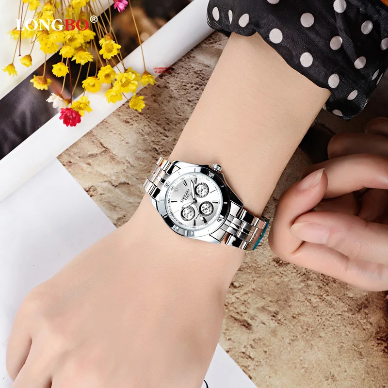 2018 New LONGBO Fashion Brand Women Watches Decorative Dial Casual Stainless Steel Band Women Quartz Watches Leisure Lady Watch