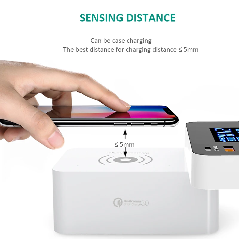 INGMAYA สมาร์ท USB Qi Wireless Charging Station Quick Charge 3.0สำหรับ iPhone X Samsung S8 Edge Huawei Nexus Mi อะแดปเตอร์ AC