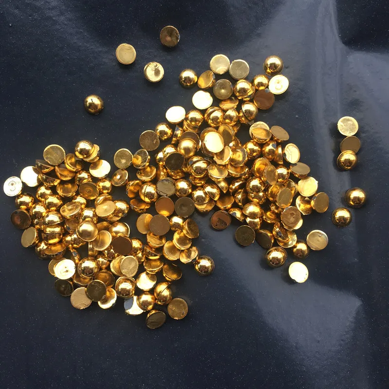 Silver & Golden Half Round Flatback Resin ABS pearl Beads For DIY Nail Art Decoration 100pcs-200pcs