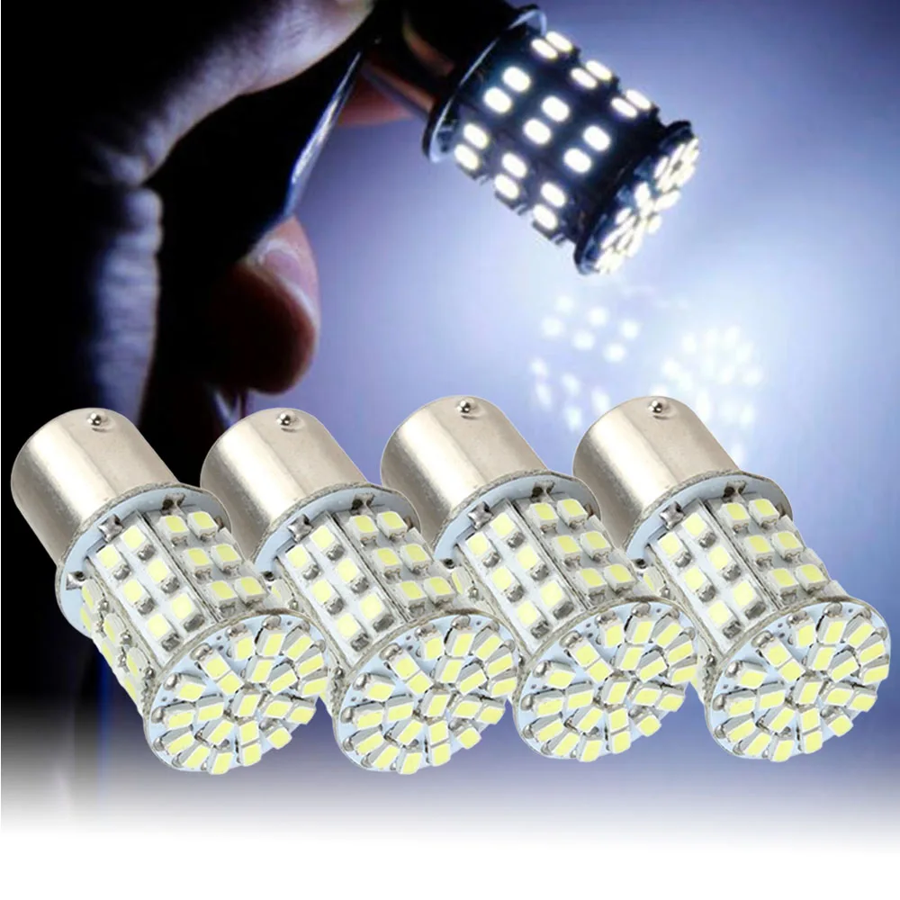 4pcs/set  1157 BAY15D 1206 64SMD LED Car Tail Stop Brake Backup Light Bulb White