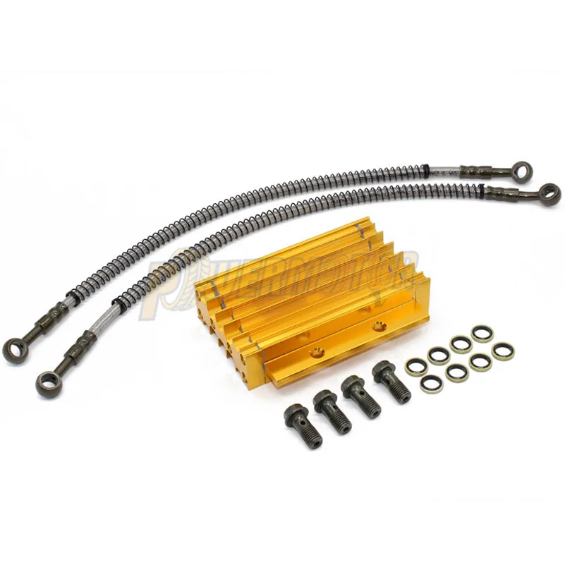 Motorcycle Oil Cooler Oil Radiator Kit Aluminum Alloy for LIFAN 110 125CC PIT DIRT BIKE CRF Oil Monkey Bike ATV Quad Motorcycle