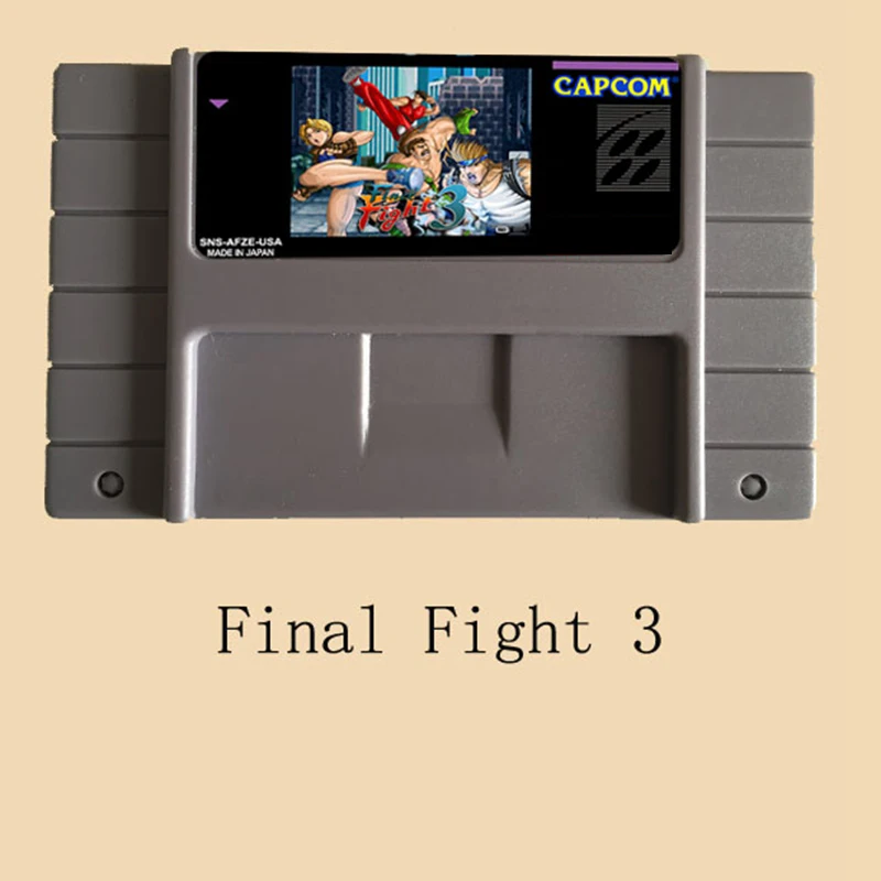 Final Fight 3 16 bit Big Gray Game Card For NTSC Game Player 5 Pcs