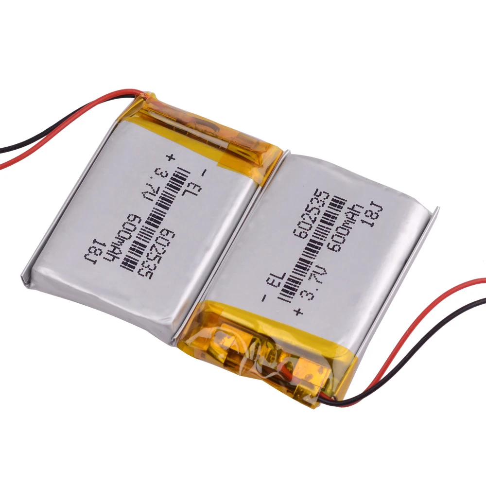 High Capacity Mini 602535 3.7V 600mAh Rechargeable Li-Po Li-ion Polymer Battery for MP3 MP4 GPS Bluetooth Speakers Pos Machines