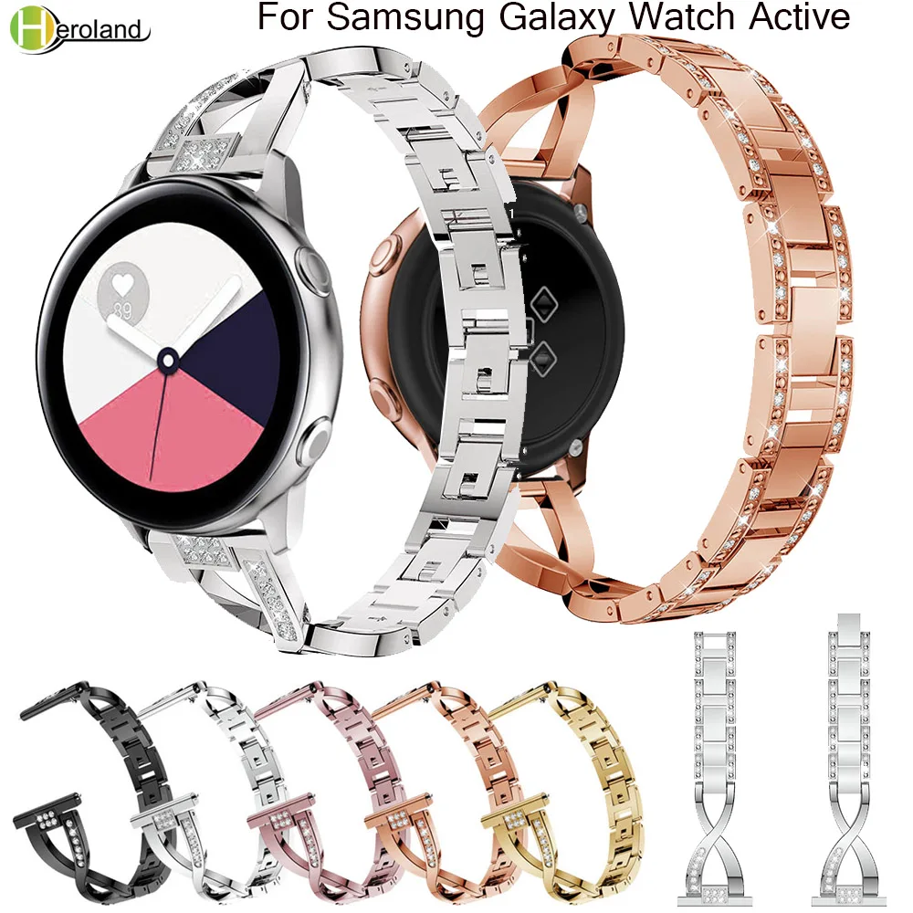20mm Stainless Steel Watch Strap For Samsung Galaxy Watch Active 40mm/Active2 /Galaxy42mm Smart Wristband Metal Jewelry Bracelet