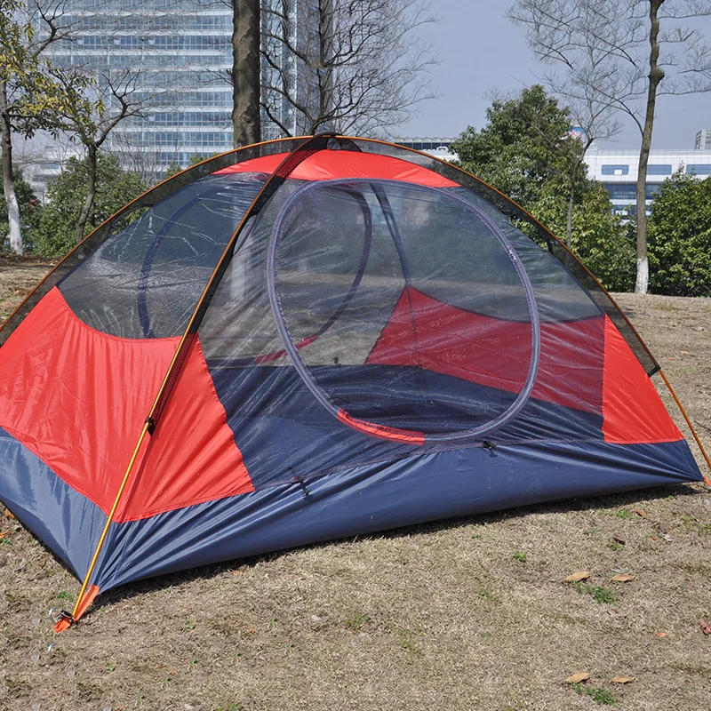 2 people Orange/Red/Blue double layer outdoor tents waterproof snowproof rainproof snow dress aluminum pole hiking camping tent