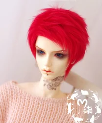 New 1/3 20-21cm 1/4 18-19cm 1/6 16-17cm 14cm 12cm Handsome Red Short Young Fur Wig BJD SD MSD YOSD Doll Wig