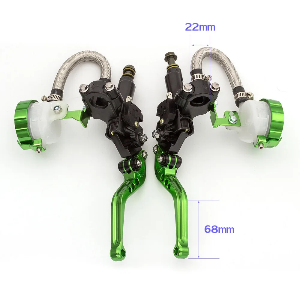 7/8 22MM CNC Universal Adjustable Motorcycle Hydraulic Clutch Brake Levers Master Cylinder Set For Kawasaki 125cc - 400cc