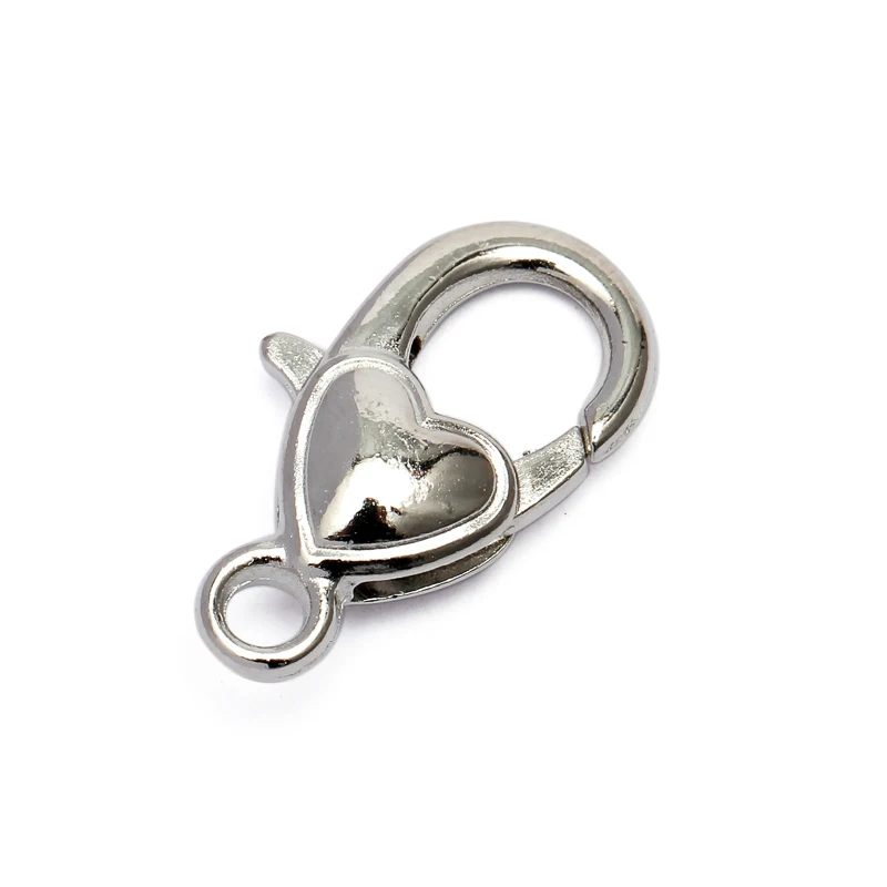 10 Uds 2,2x1,2 cm ganchos de cierre de langosta de corazón de plata antigua para collar pulsera cadena accesorios de joyería DIY componentes