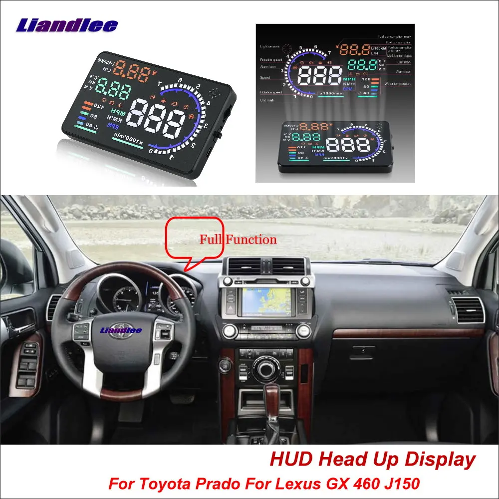 For Toyota Prado For Lexus GX 460 J150 2010-2018 Safe Driving Screen OBD Car HUD Head Up Display Projector Windshield